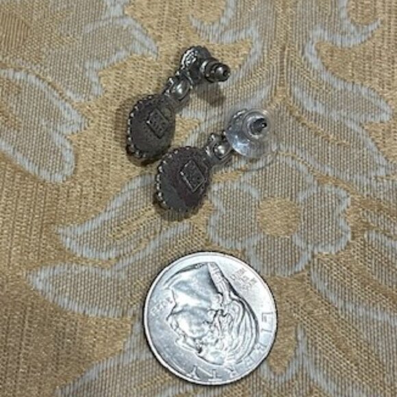 925 Q.T. Quoc Silver Opal Stone Dangle Earrings - Picture 7 of 8